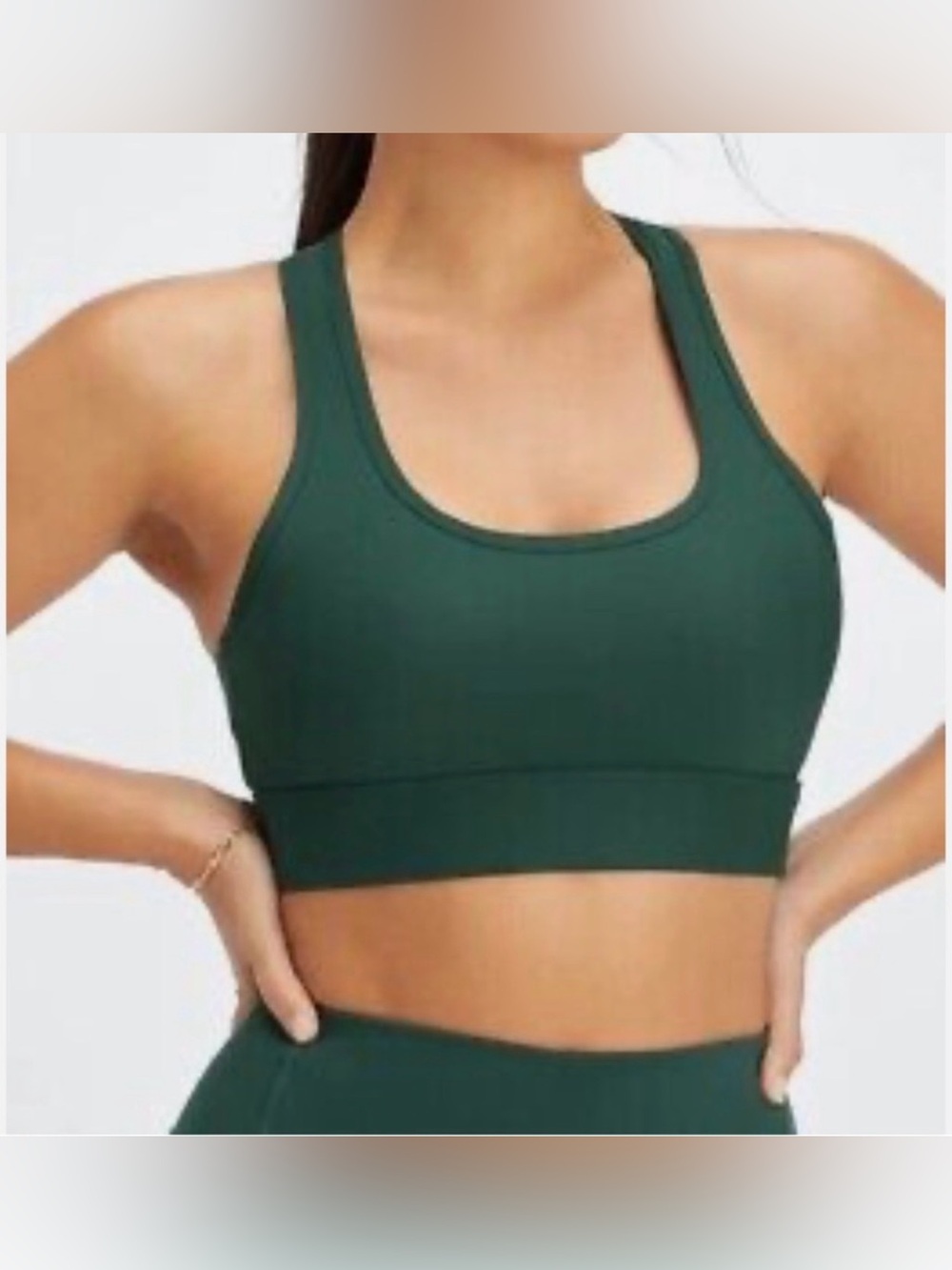 FABLETICS On-The-Go Impact Sports Bra in Forest Racerback Sz XL fits smaller
